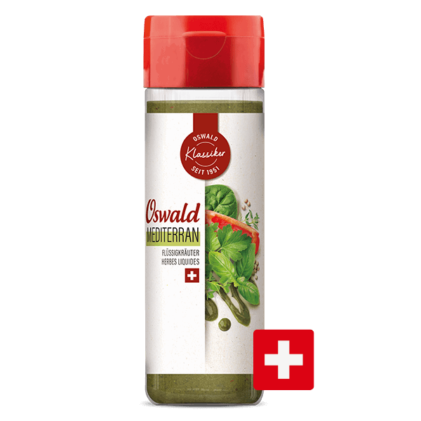 Kleine Flasche Flüssigkräuter Mediterran, Gewürze, Oswald