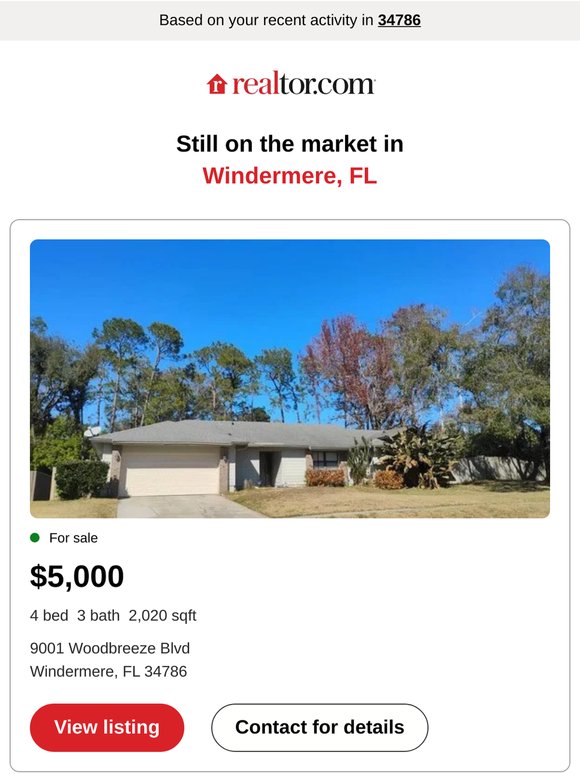 Still on the market in Windermere – get a fresh look