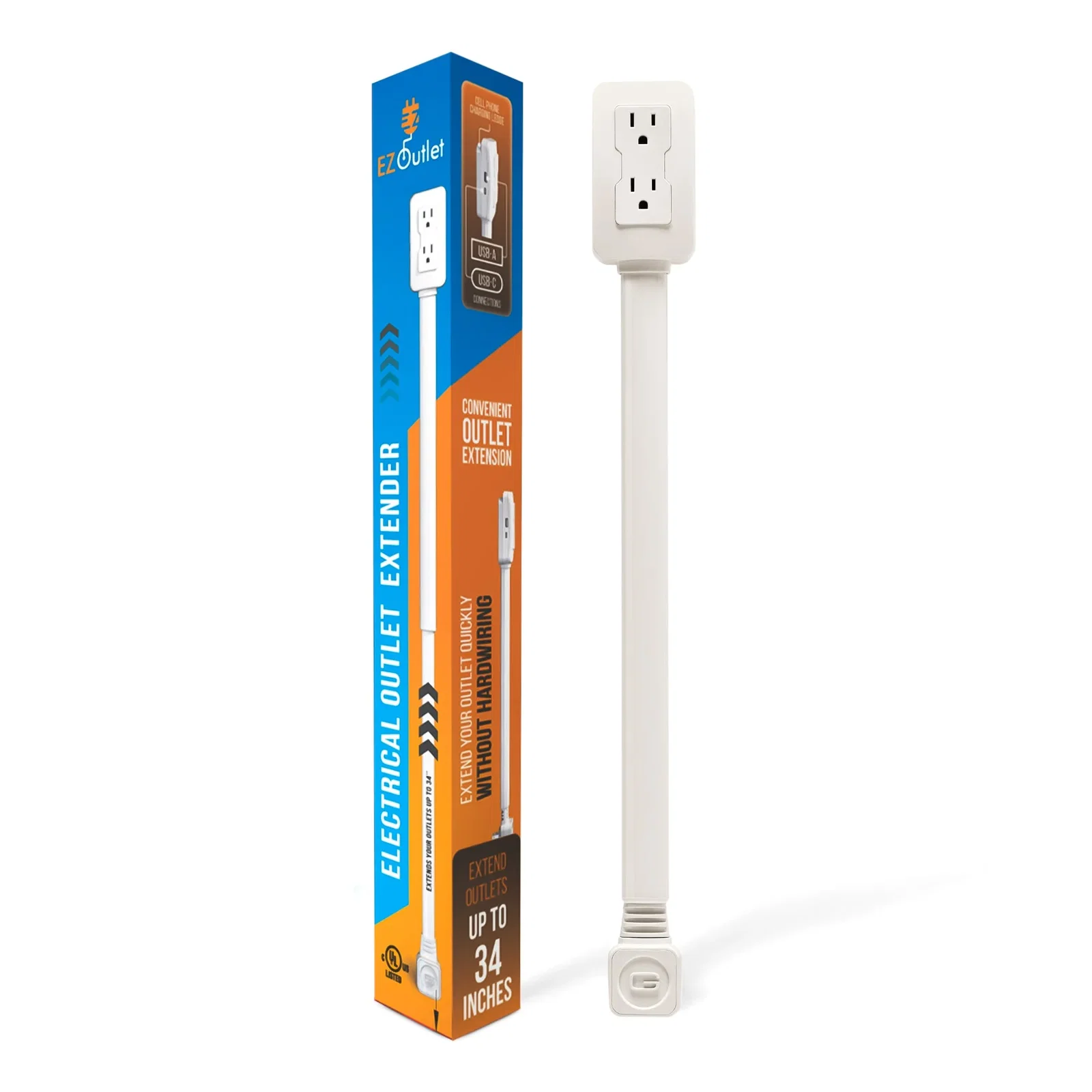 Image of EZ Outlet Electrical Outlet Extender - White