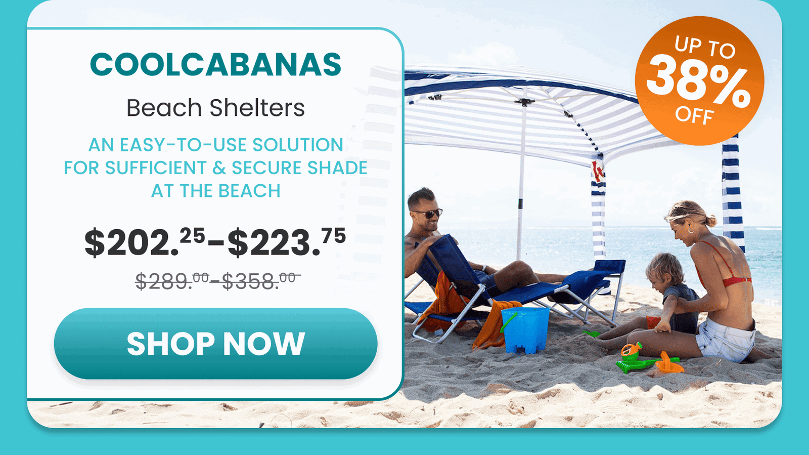 CoolCabanas Beach Shelters/An easy-to-use solution for sufficient & secure shade at the beach