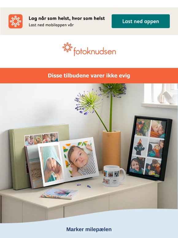 Nå med 40% rabatt på fotobøker på ordrer fra 550kr.