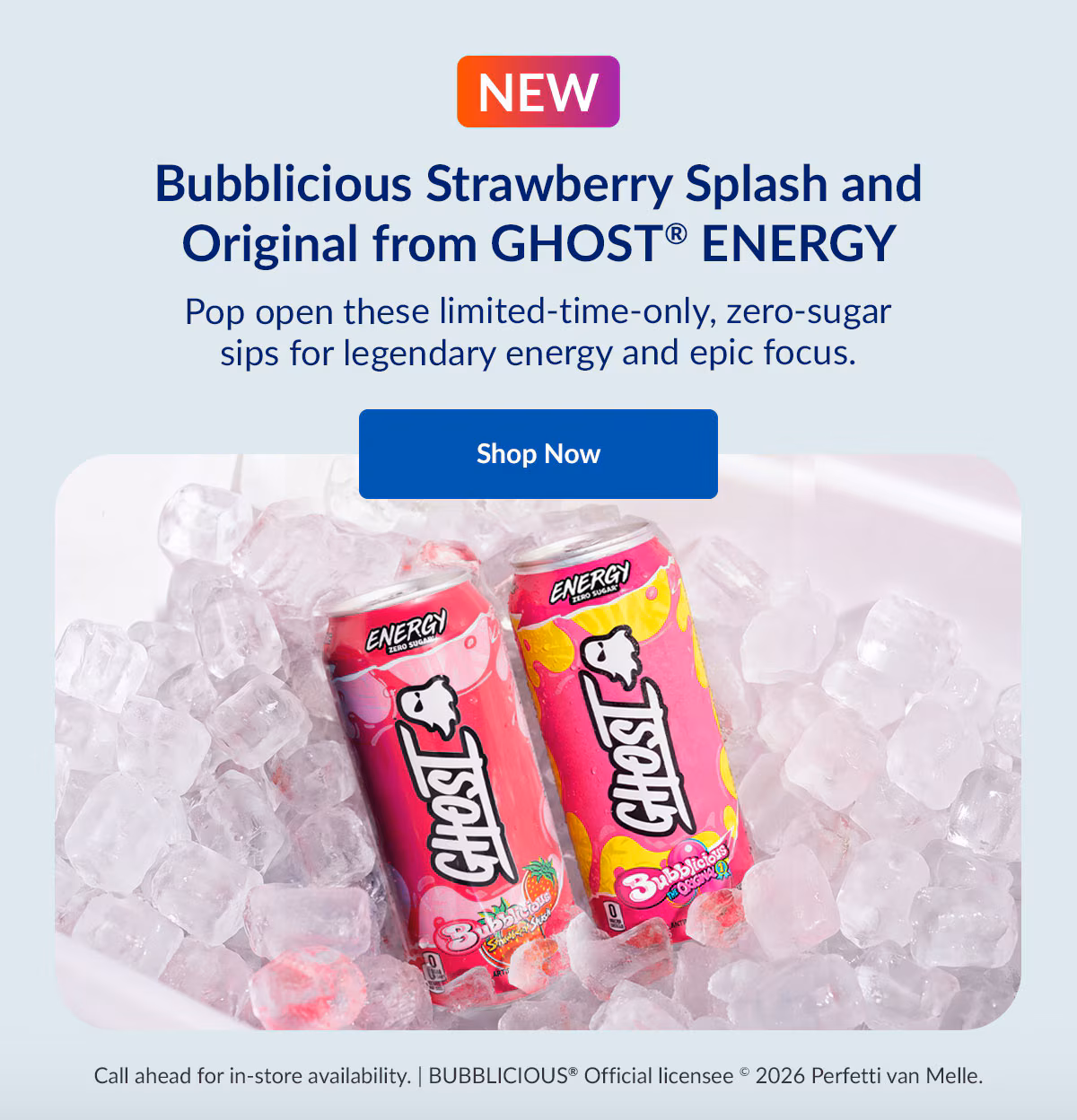 NEW | Bubblicious Strawberry Splash and Original from GHOST ENERGY. Shop Now.