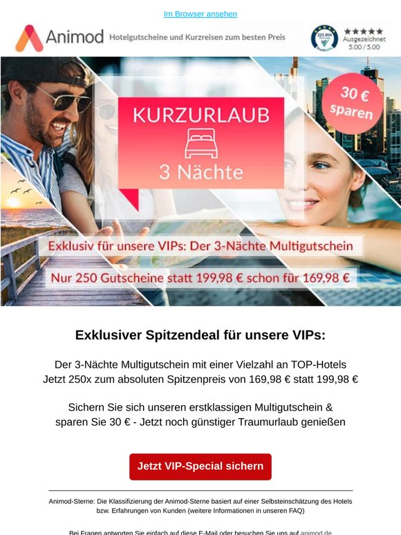 VIP-Special: 250 Multigutscheine für 169,98 € statt 199,98 €