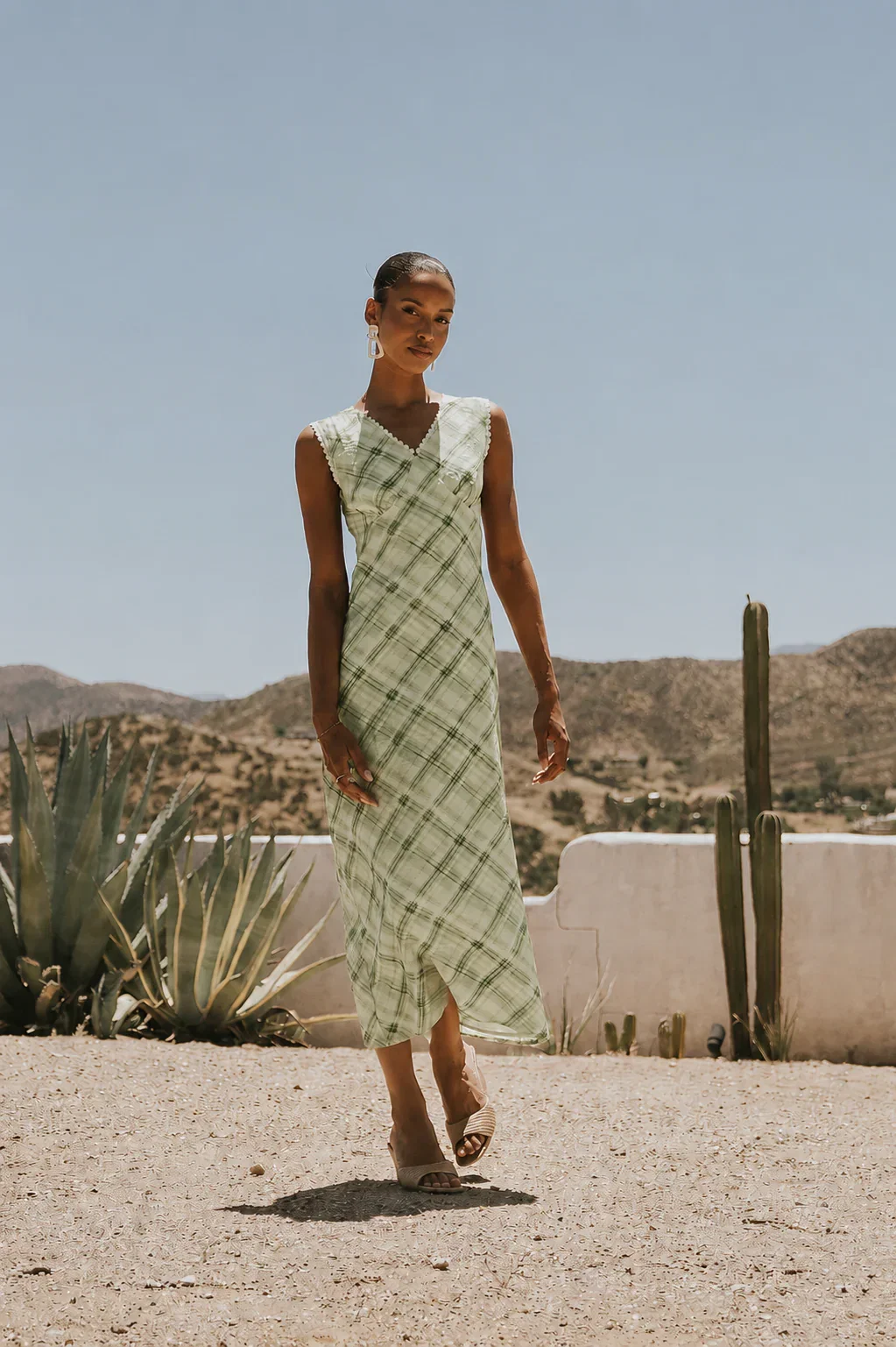 Image of Yolanda Plaid Maxi Dress