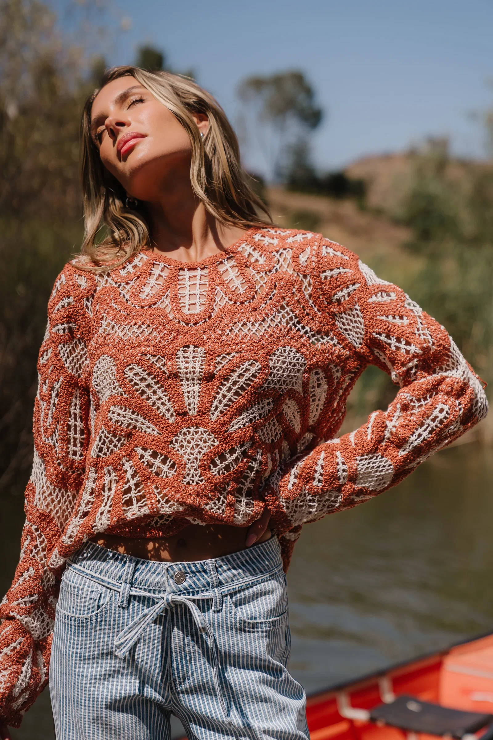 Image of Rosa Crochet Top in Brick