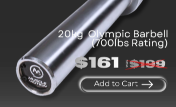 Muscle Motion 20kg Olympic Barbell (700lbs Rating)