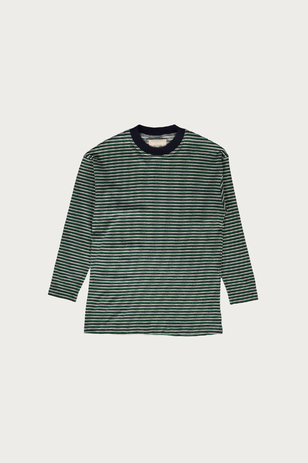 Image of Long Sleeve Tee - Navy, Green, Cream Stripe