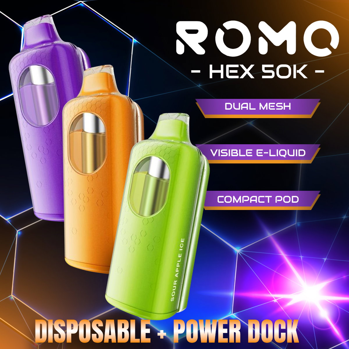 Romo Hex 50K Disposable + Power Dock