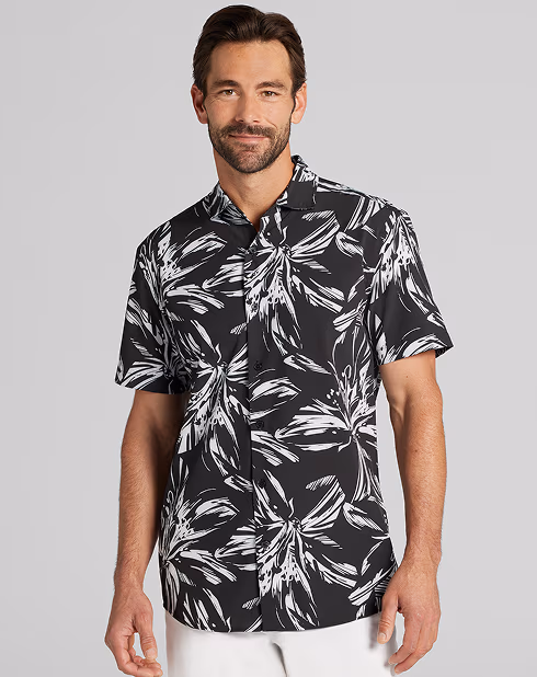Awearness Kenneth Cole CHILLFLEX 4-Way Stretch Short Sleeve Button Up Shirt