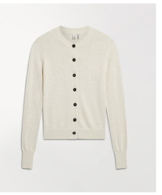 Silk-Cotton Cardigan in Buttermilk