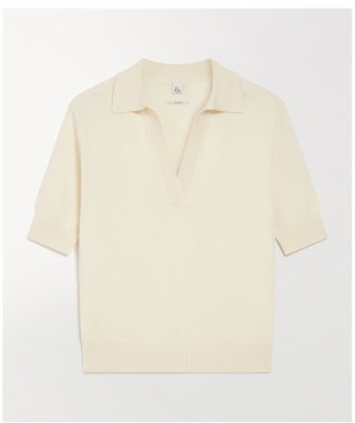 Open Collar Cashmere Polo 