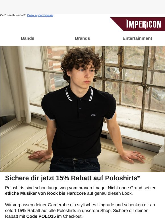 👕 15% Rabatt auf alle Poloshirts