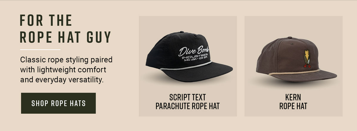 For the Rope Hat Guy. Classic rope styling paired with lightweight comfort and everyday versatility. Shop Rope Hats.
