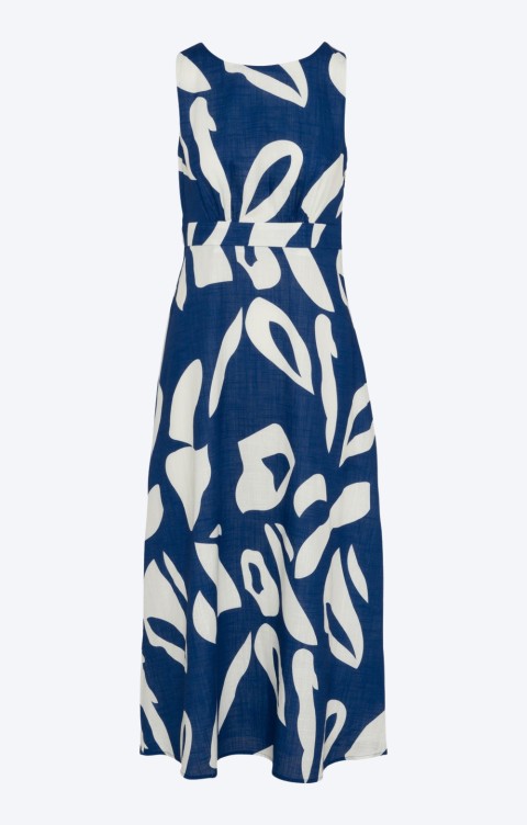 Ladies Yumi Cotton Abstract Tie Back Maxi Dress