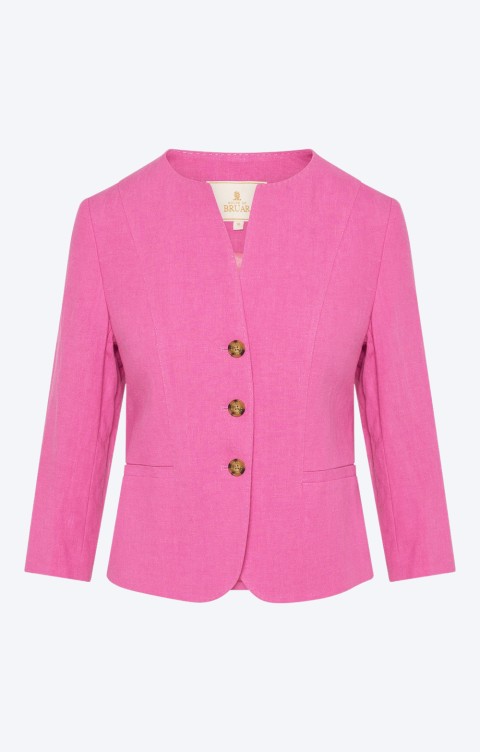 Ladies Linen Crew Neck Jacket