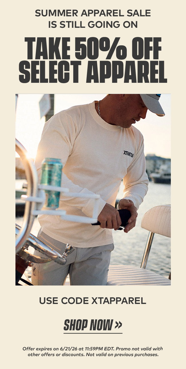 Summer Apparel Sale is Still Going On | Take 50% off Select Apparel |Use Code XTAPPAREL | Shop Now