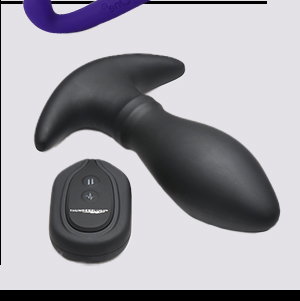 Rim Slide 10-Function Sliding Ring Remote Control Vibrating Butt Plug - 5.3 Inch