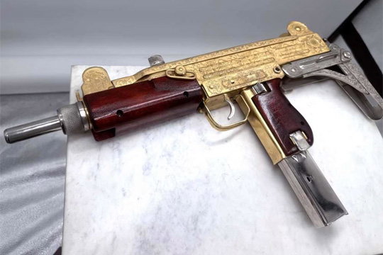 UZI 24k Gold & Bright Nickel Engraved