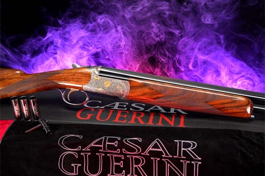 Caesar Guerini Ellipse Curve Gold 28-Gauge Two-Tone Coin & Blued + Case