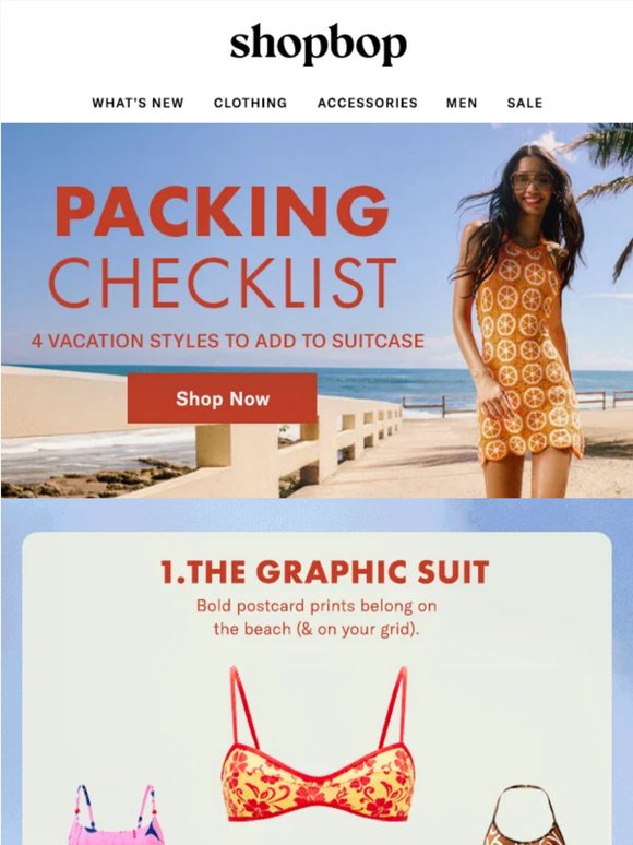 Your packing list, inside