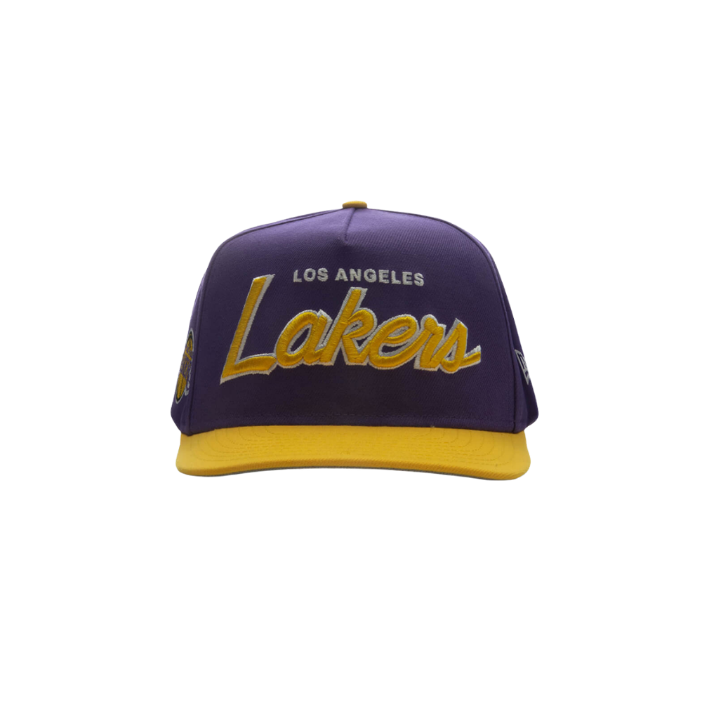 9FIFTY A-Frame Curved Hardwood Classics Script Snapback - Los Angeles Lakers