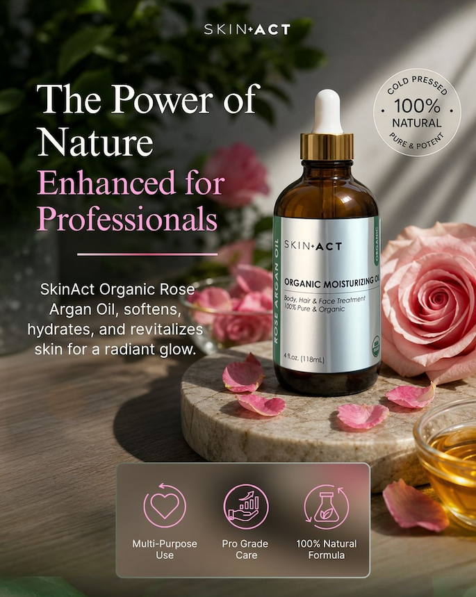 SkinAct Organic Rose Argan Oil 4 oz