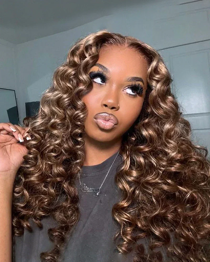 【VIP Offer】Arabella 13x6 Three-Go™ Ombre Highlight Honey Blonde Glueless Wig Wand Curl With Drawstring 100% Human Hair Wig