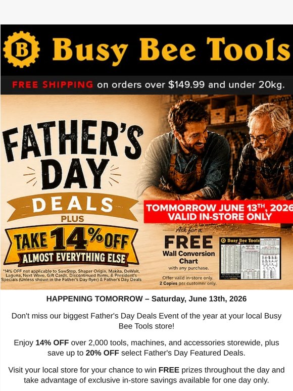 Happening Tomorrow: Our Biggest Father's Day Deals Event