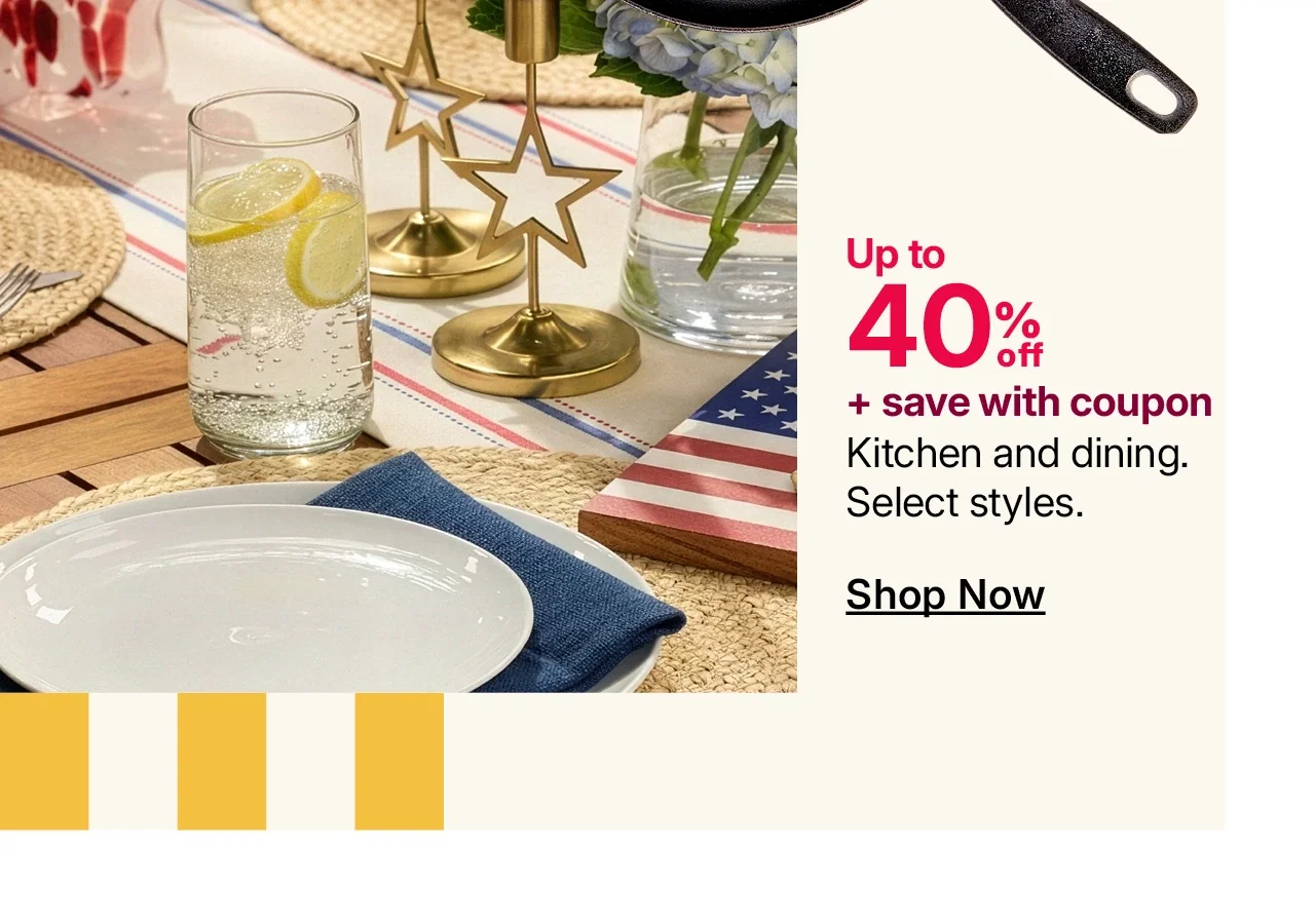 up to 40% off kitchen and dining