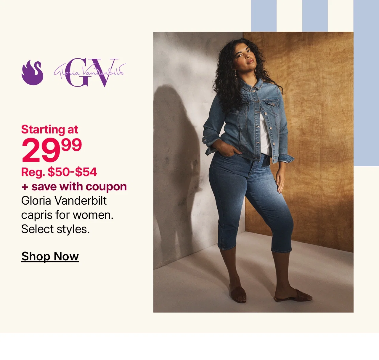 starting at $29.99 plus save with coupon gloria vanderbilt capris for women