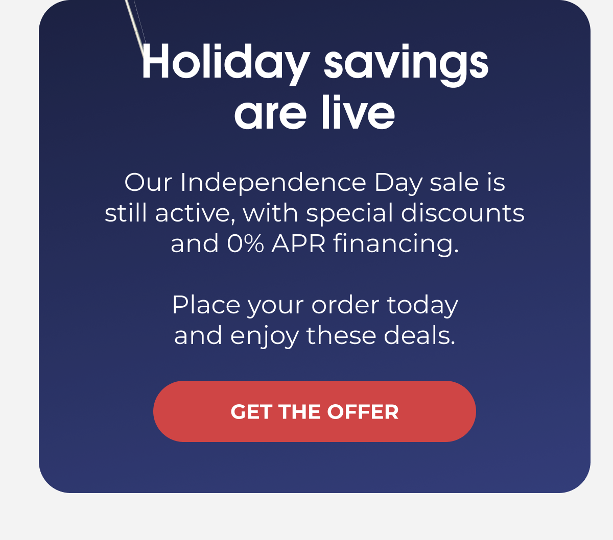 Holiday savings are live
