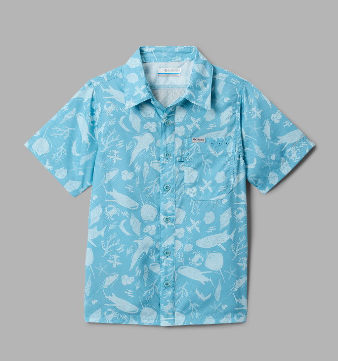 Boys' PFG Super Slack Tide Short Sleeve Camp Shirt