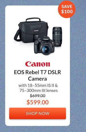 Canon EOS Rebel T7 DSLR Camera with 18-55mm IS II & 75-300mm III Lenses