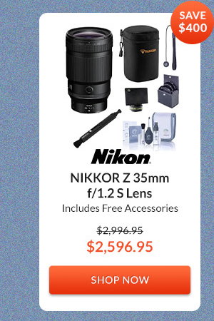 Nikon NIKKOR Z 35mm f/1.2 S Lens | Includes Free Accessories