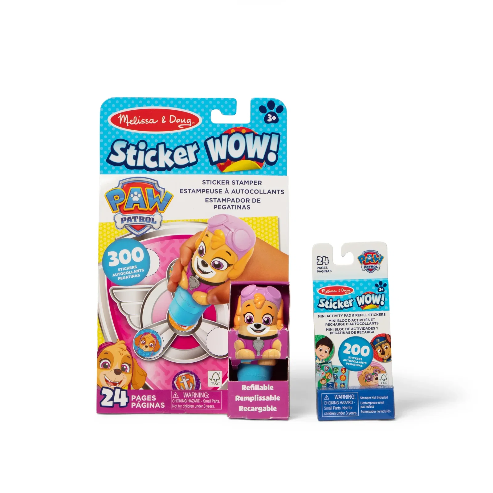Image of Sticker WOW!™ PAW Patrol Skye Bundle: Activity Pad & Sticker Stamper + Mini Activity Pad and 200 Refill Stickers