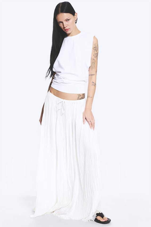 CRINKLED MAXI SKIRT