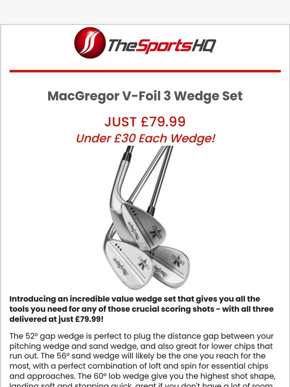 MacGregor V-Foil 3 Wedge Set just £79.99