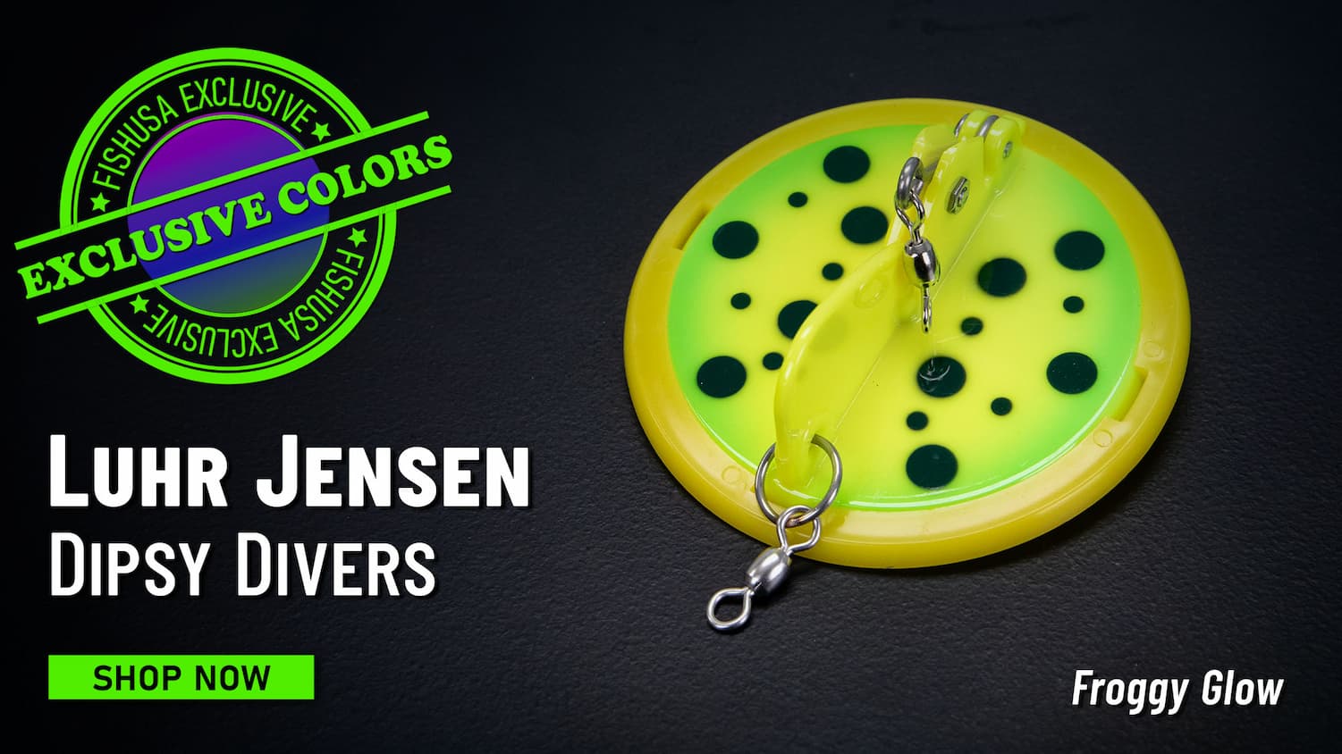 FishUSA Exclusive Colors Luhr Jensen Dipsy Divers Froggy Glow Shop Now