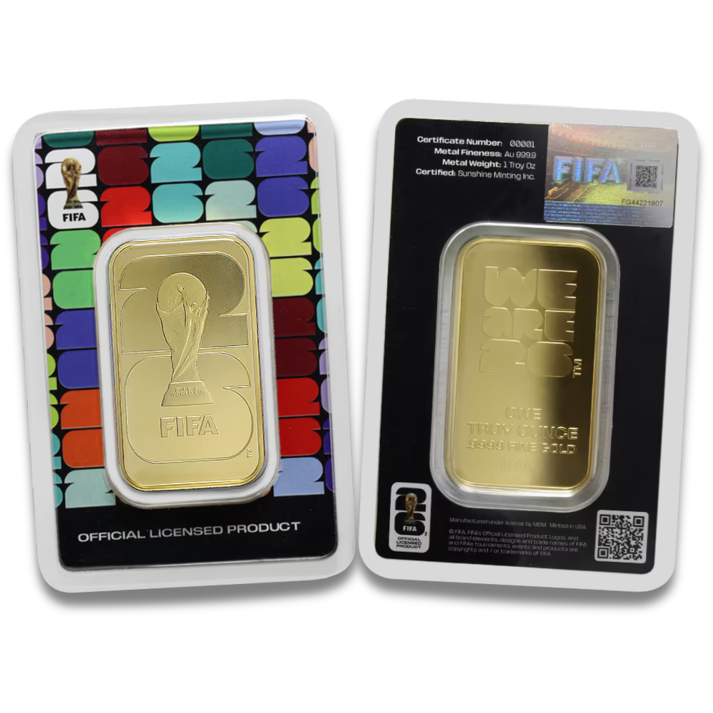 ON SALE: 1 oz FIFA World Cup 2026 Gold Bar (New w/ Assay)