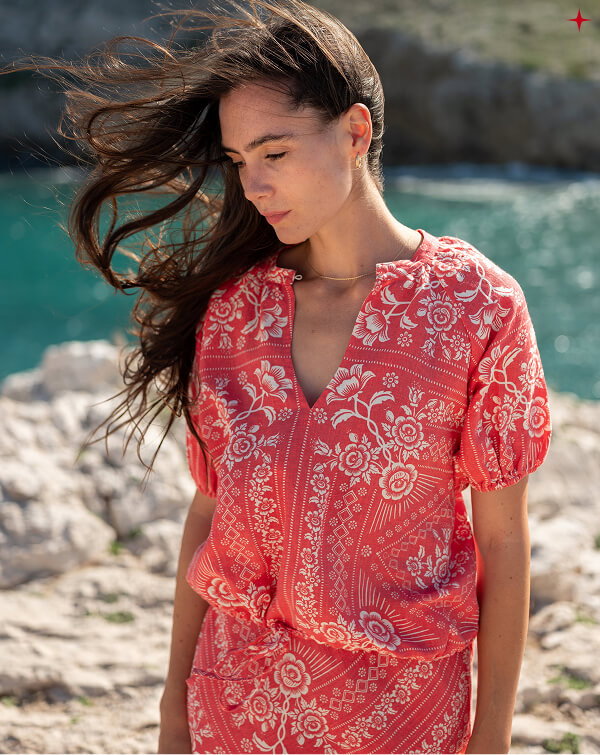Poète Short Sleeve Linen Top