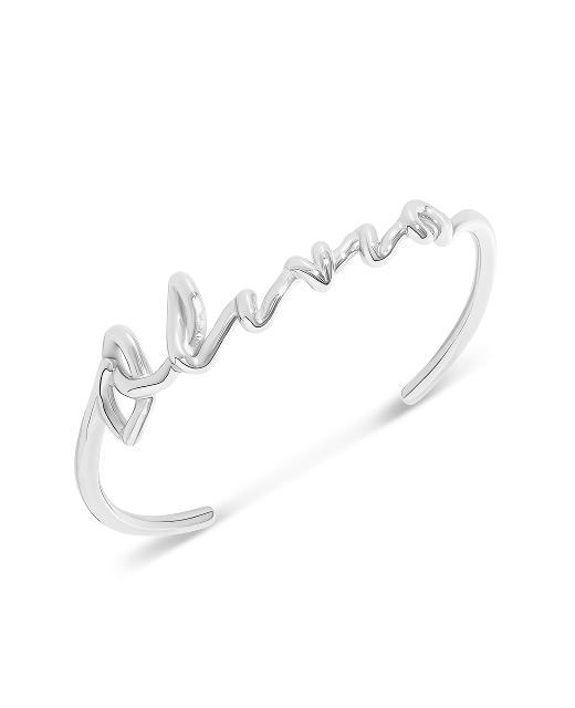 Written In The Sand Custom Name Bangle (Silver)