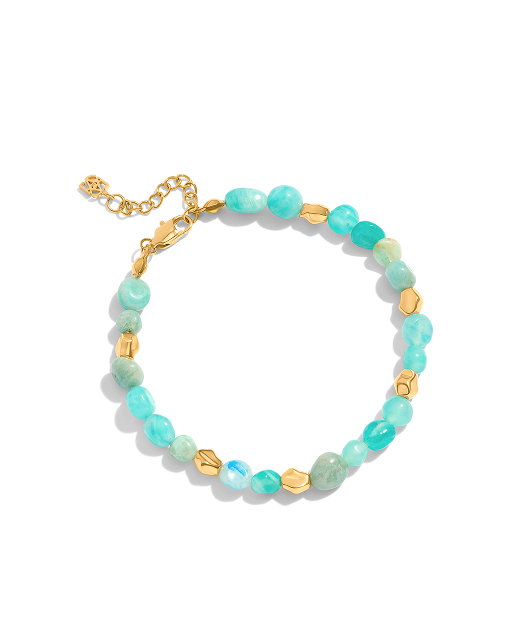 Amazonite & Gold Beaded Bracelet (Gold)