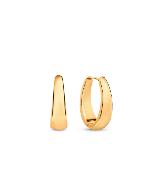 Oval Hoop Earrings (Gold)