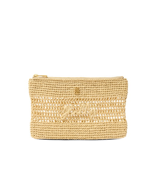 Personalised Raffia Pouch (Natural)