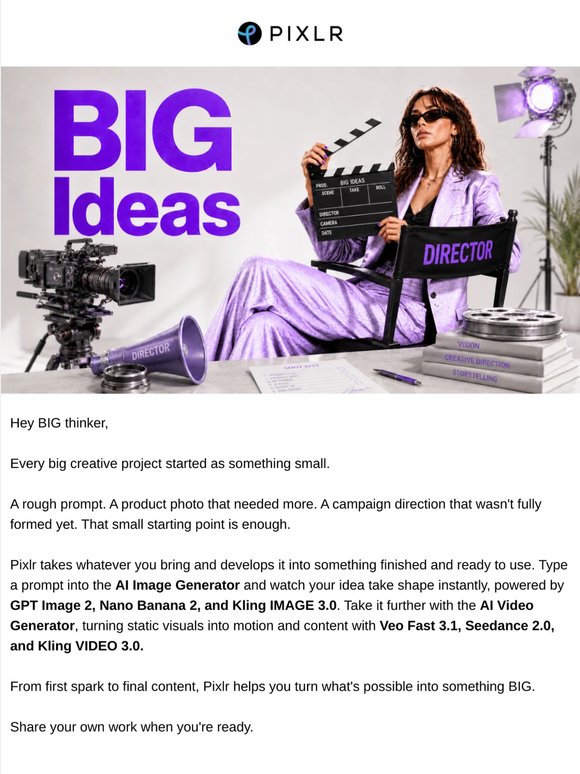 Turn One Idea Into Your Next Big Project With Pixlr