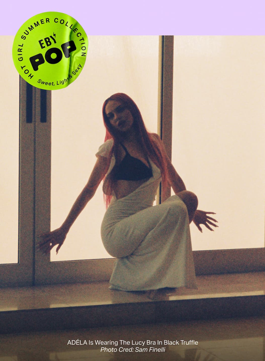 ADÉLA is wearing the Lucy Bra in Black Truffle