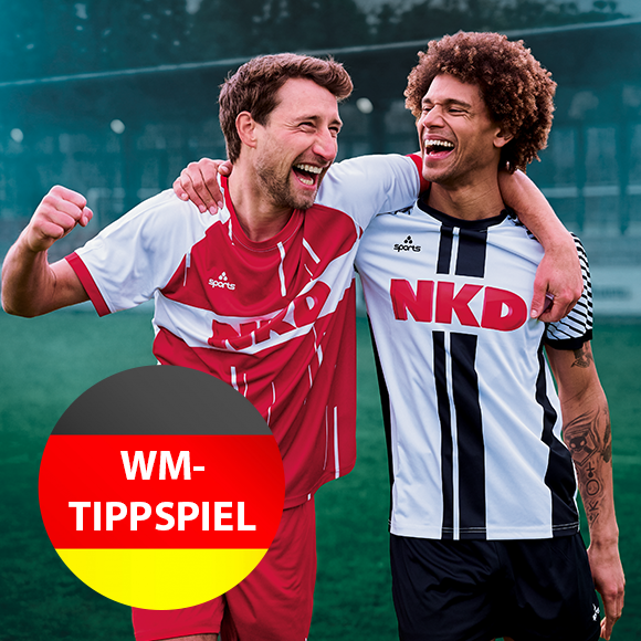 Herrenmodelle tragen Trikot, Rot mit Weiß, Kurzarm, Schwarz mit Weiß, Kurzarm, Vorderansicht