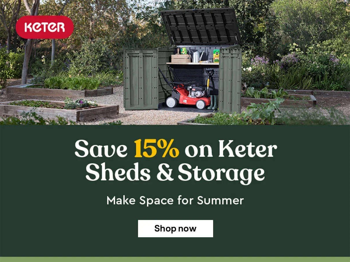 Save 15% on Keter Sheds & Storage - Make space for summer - Shop now