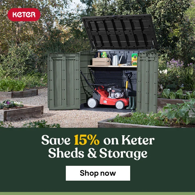 Save 15% on Keter Sheds & Storage - Make space for summer - Shop now