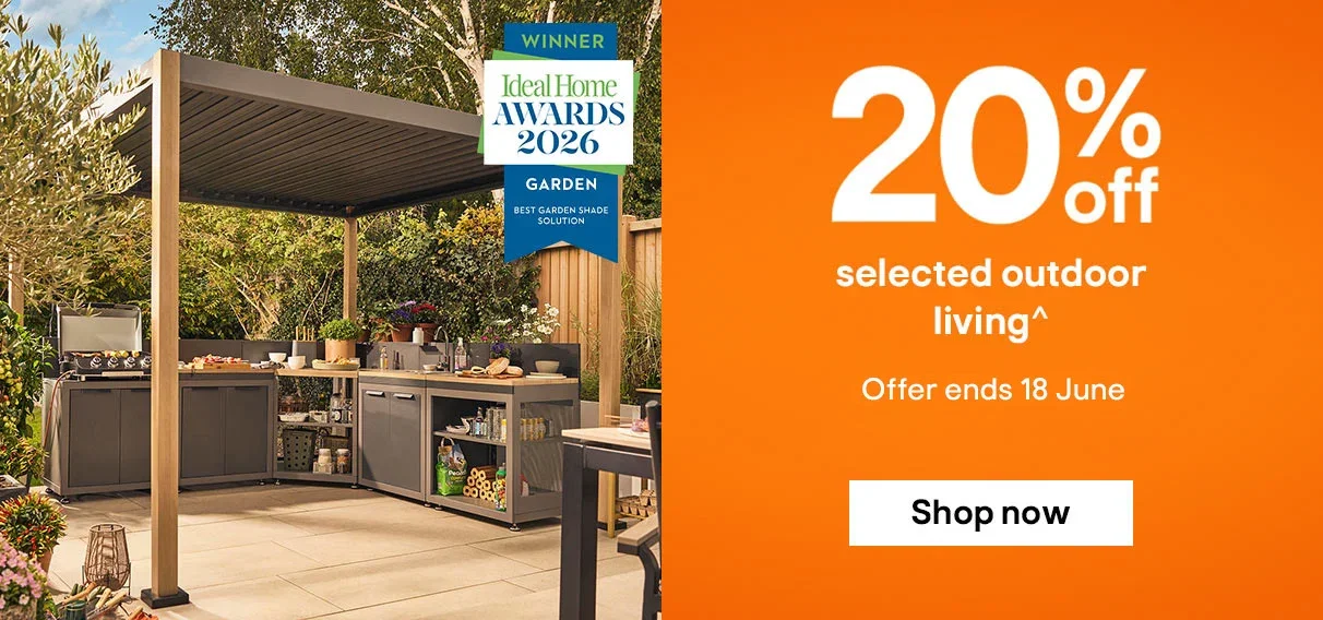 20% off selected outdoor living^ Offer ends 18 June. Shop now